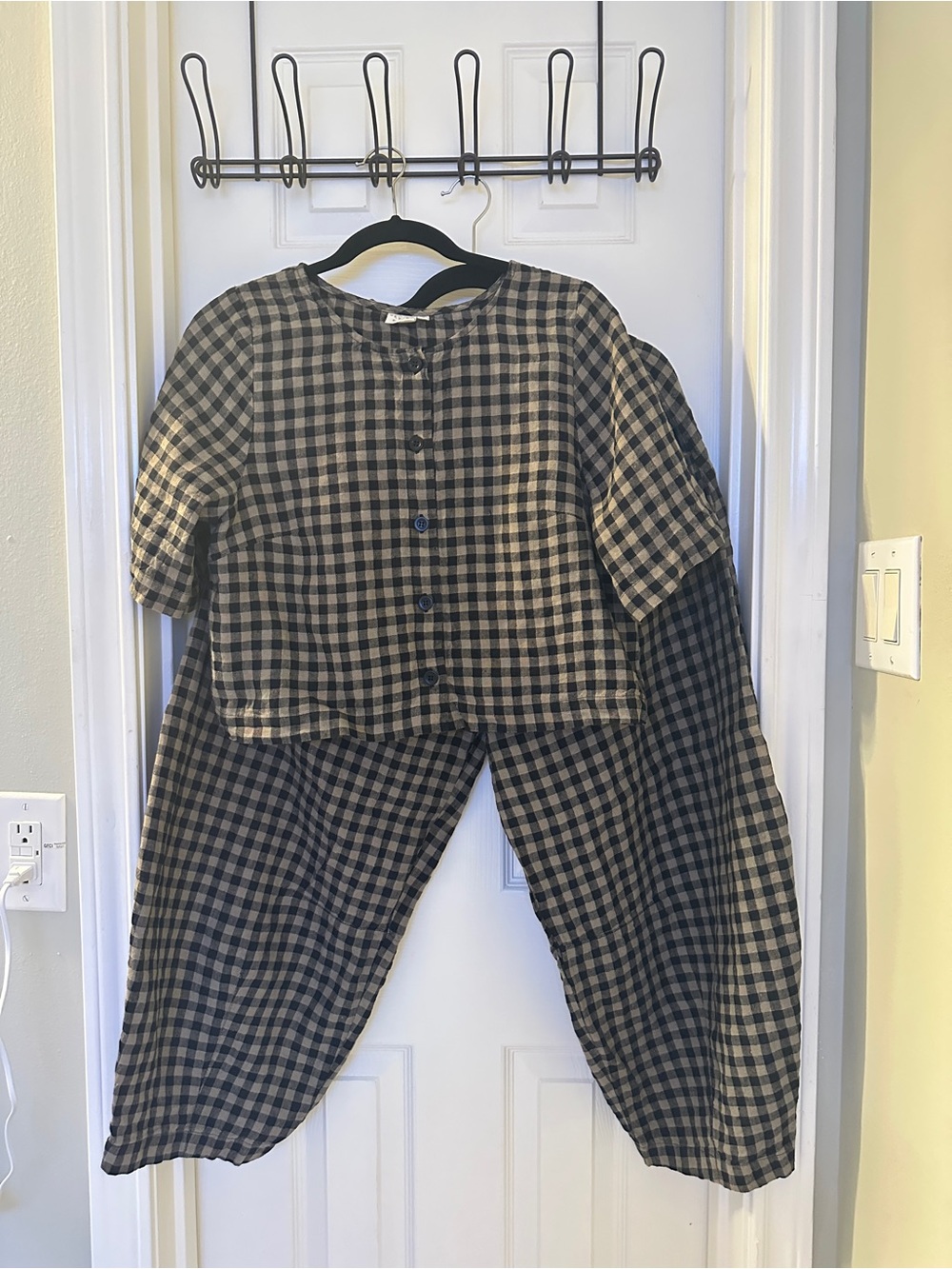 Beyond Nine Evelyn top & Daisy pants - Brown gingham
